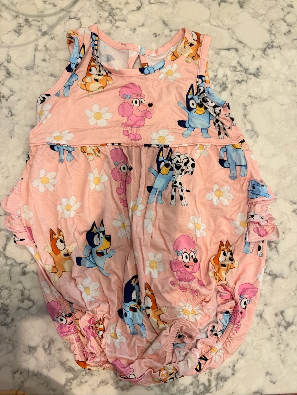 Little Sleepies Bluey Bubble Romper with ruffle bottom